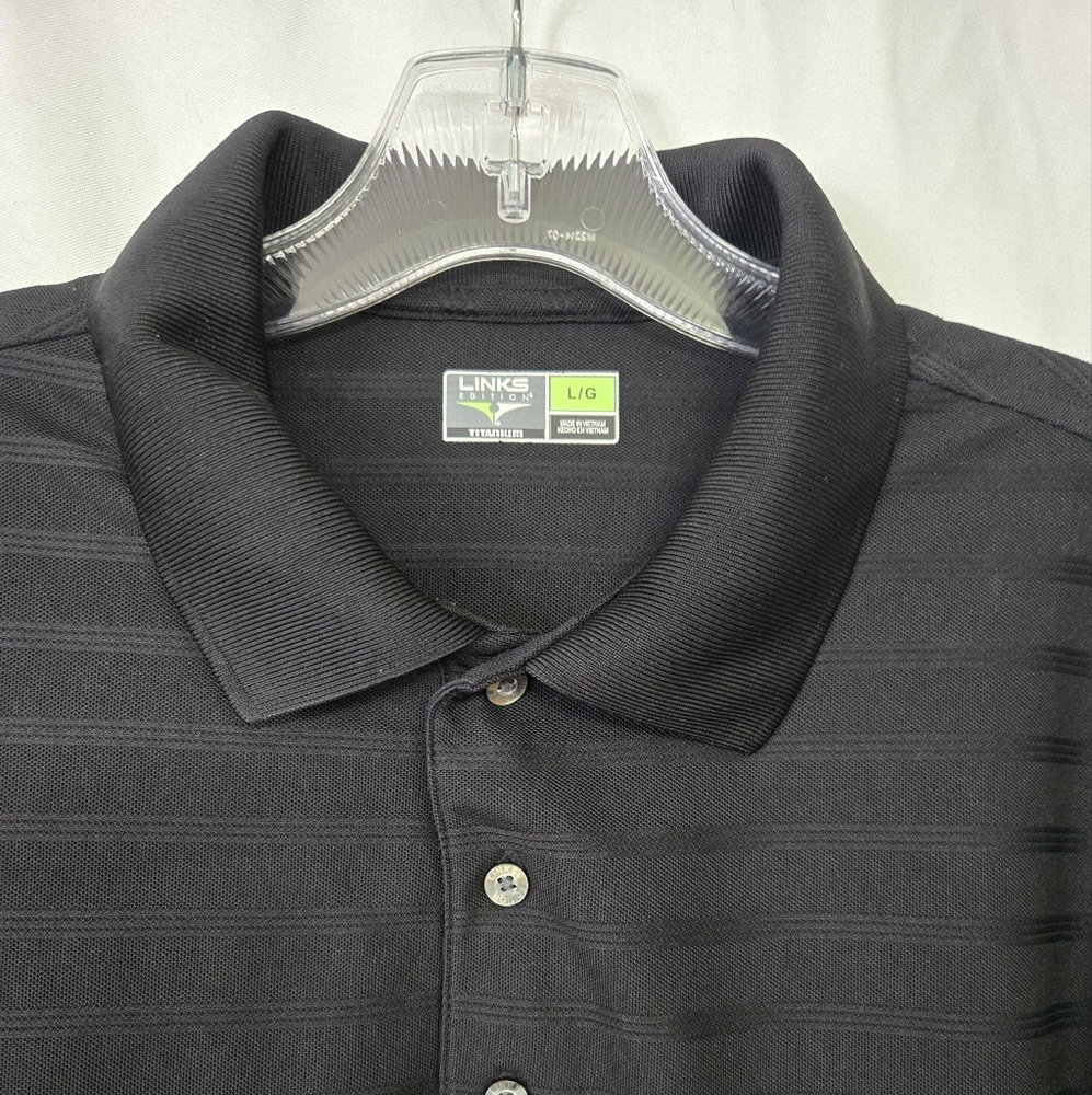 Titanium Links Edition Black Striped  Polo